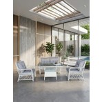  Edram Rattan Bahçe Balkon Takımı 2+1+1 Gri