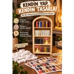 Printech3d Dekoratif Mini Kütüphane Seti – 50 Mini Kitap ve Dekoratif Vazolu Masaüstü Dekoru