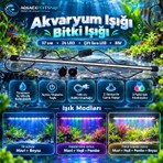 Aqua Expert Akvaryum Işığı - Balık Işığı - Bitki Işığı - 57 cm - 24 LED - Tamamen Su Içinde Kullanılabilir - 3 Modlu - 8W - Mükemmel Işık
