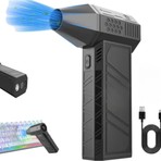 Str Store Turbo Jet Fan 130.000 Rpm Şarjlı Ek Başlıklı 3 Kademeli Fenerli Basınçlı Hava Püskürtme Temizleyici – Taşınabilir Toz Üfleme Pc Klavye Kasa Oto Araç Kurutucu Su Itici Araba Temizliği Mangal Fanı