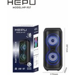 Hepu HP-957 Rgb Işıklı 2x4'' 2X10CM Bluetooth USB Müzik Kutusu