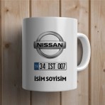 Kişiye Özel Isimli Plakalı ve Nissan Logolu Kupa Bardak
