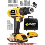 Sturdy 58Vf 6mAh Lıon Çift Akülü EXPRESS SERİ Darbeli Turbo Şarjlı Matkap 27 Parça Uç Setli