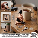 Kahve Molası Betush, Kitap Okuyan Kız Figürü, El Yapımı 3D Baskı Dekoratif Biblo