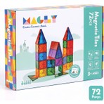 Magly Manyetik Yapı Blokları – Çocuklar Için Renkli 3 Boyutlu 72 Parça Manyetik Karo Oyun Seti