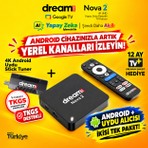 Dreamstar Nova 2 4K Lisanslı Android ve Uydu Alıcısı|  Android ve Uydu Alıcısı  Tek Paket | Android 14 | 4K Stick Tuner + Tkgs Ayarlı