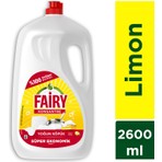 Fairy Süper Ekonomik Paket Sıvı Bulaşık Deterjanı 2600 ml Limon Kokulu 