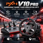 Pxn V10 Pro Kablolu Oyun Direksiyon Seti 3.2 Nm Kuvvetli Geri Bildirim PC/PS4/Xbox Uyumlu