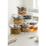 Öz-Home 6'lı Vakumlu Metal Kapaklı Cam Kahvaltılık/sosluk Saklama Kabı 240 ml