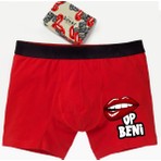 Modacix Öp Beni Erkek Kutulu Boxer-Erkek Sevgiliye Hediye-Eşe Hediye Iç Giyim - Eğlenceli Baksır