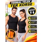 Ankaflex Vücut Şekillendirici Termoform Yelek Kolsuz Siyah Erkek Spor Korsesi Fermuarlı Hızlı Kuruyan Kumaş