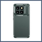 Bezos Mi 14T Pro Uyumlu Kılıf Auto Focus Karbon Kapak - Koyu Yeşil BZS10