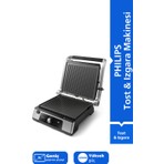 Philips 5000 Serisi 2200W Izgara ve Tost Makinesi,Çıkarılabilir Plakalar, Izgara için Tam Açılır, Yapışmaz Plakalar, Yükseklık Ayarı, HD6301/90