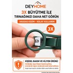 Deyhome 3x Büyüteçli Paslanmaz Çelik Tırnak Makası, Törpülü ve Sıçrama Önleyici, Rahat Tutuşlu – Yeşil