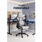 Oxyra Forge Wolf Premium Terletmez Deri | Hafızalı Boyun ve Bel Yastıkları | 4d Kolçak | Yatar Mekanizma | Gaming Oyuncu Koltuğu