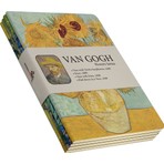 Retronote Van Gogh 4'lü Defter Seti 10,5X14CM Çizgisiz Düz Yapraklı Sarı Krem Renk 64 Sayfa  10,5X14CM