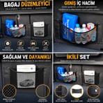 Stilcar Oto Aksesuar Dağınıklığa Son! Bagaj/koltuk Arkası Için Güçlü Cırtlı File Cep - Eşya Sabitleyici Organizer  (30cm ve 44 cm 2 adettir)