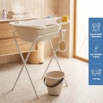 Babyjem Ayaklı Bebek Banyo Küvet Seti 7 Parça Kum Beji Plastik Malzeme ile Ergonomik Tasarım