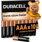 DURACELL BASIC AAA Alkalin İnce Kalem Pil (10'lu Paket) – 1,5V