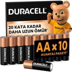 DURACELL BASIC AA Alkalin Kalem Pil (10'lu Paket) – 1,5V
