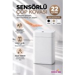 Follow Me 22 Litre Sensörlü Çöp Kovası Beyaz