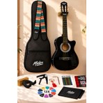 Midex CG-395BK Siyah Klasik Gitar 4/4 Sap Ayarlı Kesik Kasa Full Set (Çanta Askı Pena)