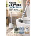 Mucit Home Deterjan Hazneli Silikon Uçlu Tuvalet Fırçası Klozet Temizleme Fırçası