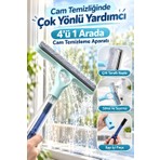 Mucit Home 4’ü 1 Arada Çift Taraflı Çok Amaçlı Cam Temizleme Kazıyıcı ve Silme Fırçası–sprey Şişeli