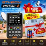 GTMEDIA V8 Finder 2 Turksat Yenı Frekansları Yuklu Görüntülü Uydu Yön Bulucu Sinyal Ölçüm Cihazı Mini Taşınabilir Çantalı