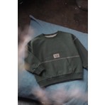 Cigit Karyoka Detaylı Oversize Sweatshirt 2-8 Yaş Haki Yeşil