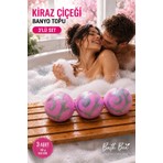 BB Bath Box Japon Kiraz Çiçeği Kokulu Banyo Topu, Nem Bombası, Jakuzi, Küvet & Manikür, Pedikür Topu 3 Adet 130 Gr