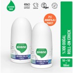 Siveno %100 Doğal Roll-On Erkek Deodorant Bitkisel Leke Bırakmayan Vegan 50 ml X2 Adet