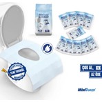 MiniGuard® Su Geçirmez Klozet Örtüsü - Tek Kullanımlık, SmartFold™ Sistemli, Kaymaz - 10Adet - Klozet Kapak Örtüsü