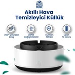 Zeflazer Dumanı Içine Çeken Kül Tablası Akıllı Kokusuz Küllük Duman Filtreli Hava Temizleyici Beyaz