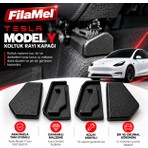 Filamel Tesla Model Y Uyumlu Koltuk Rayı Koruma Kapağı - Ön Koltuk Altı Ray Kapatıcı 4'lü Set (Siyah)