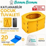 Bamm Bamm Katlanabilir Çocuk Tuvaleti, Portatif Lazımlık (Sarı)