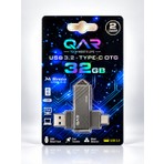Qar USB 3.0 Type-C Otg Siyah 32 GB Metal Flash Bellek