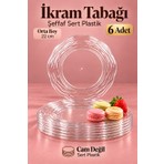 Ezupack 23CM 6 Adet Sert Plastik Mika Sunum Ikramlık Tabak Çorba Meyve Meze Salata Tatlı Tabağı Çerez Kasesi