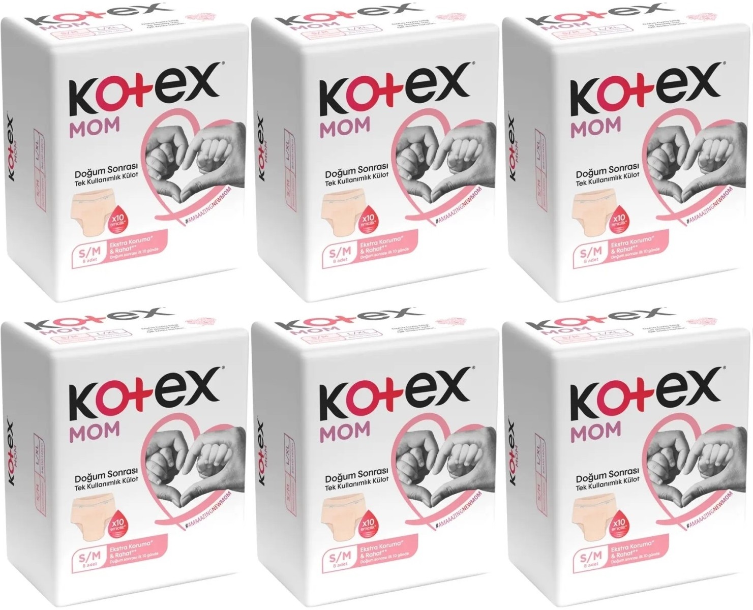 Kotex Mom Lohusa Külodu - Külot Bez S - Small - Küçük / M - Medium - Orta 48 Li Set (6pk*8)