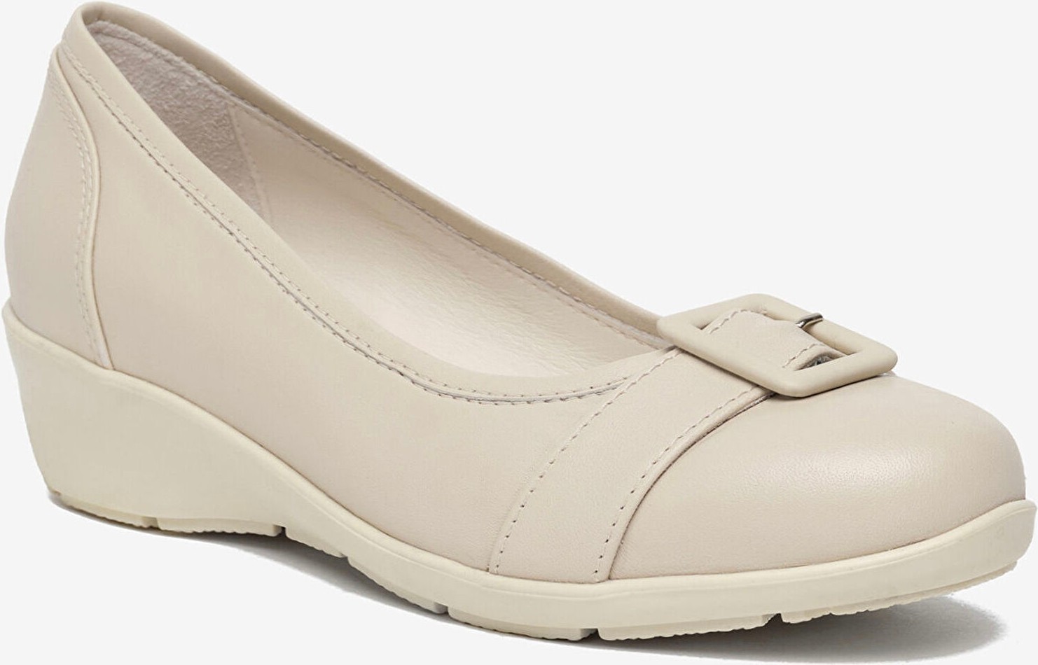 Greyder Kadın Bej Hakiki Deri Comfort Ayakkabı 6Y2FA35740 görsel 7