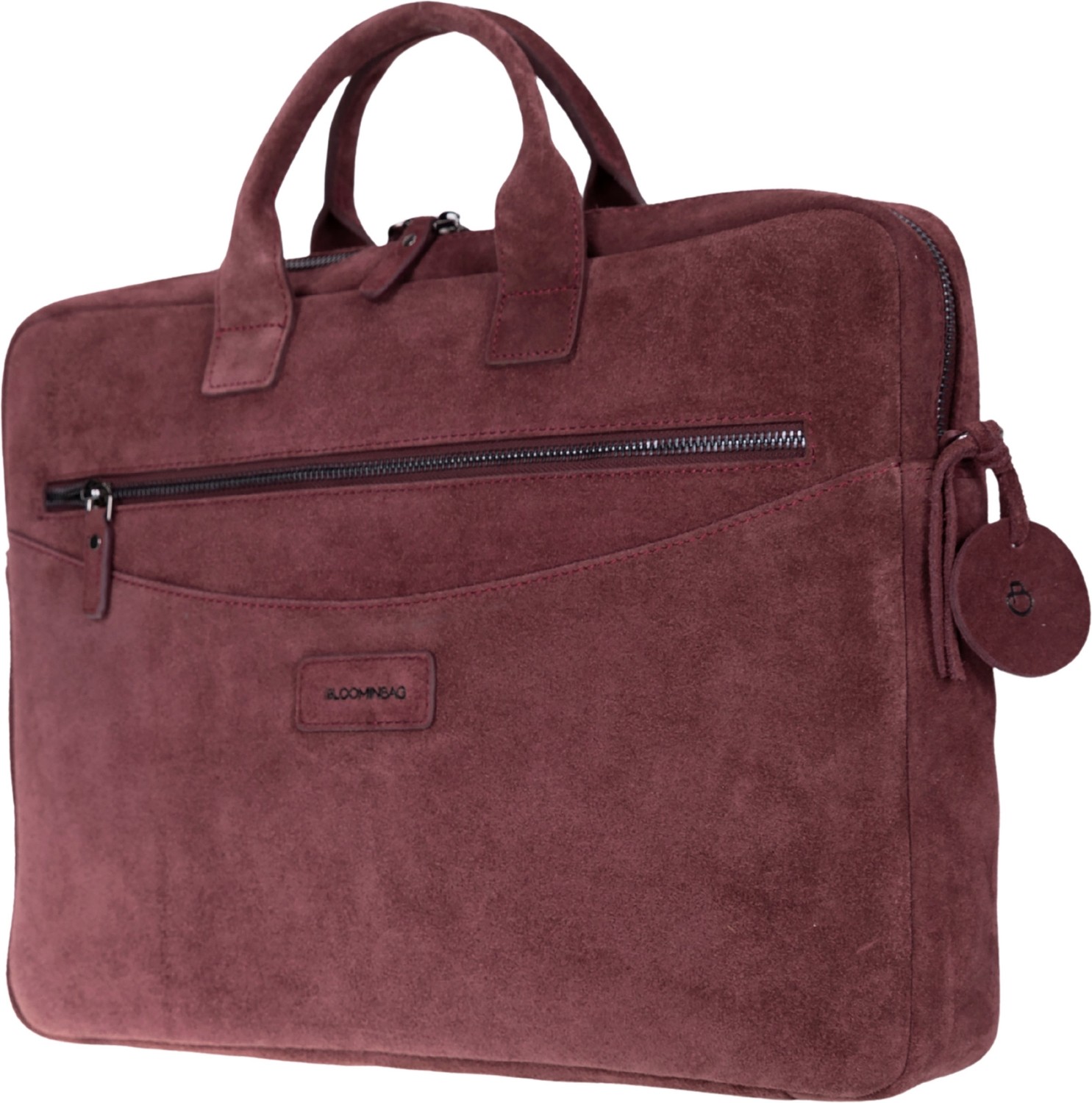 BloominBag Burgundy Still Hakiki Süet Deri 13-14 Inç Macbook/laptop Çantası görsel 2