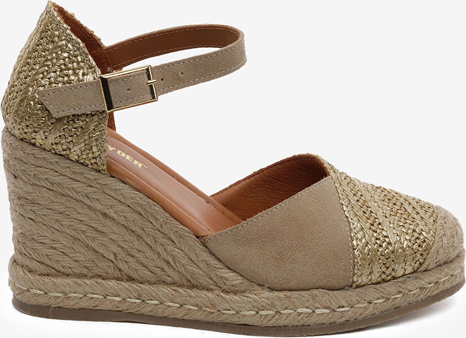 Greyder Kadın Altın Hakiki Deri Topuklu Sandalet 6Y2WS59003