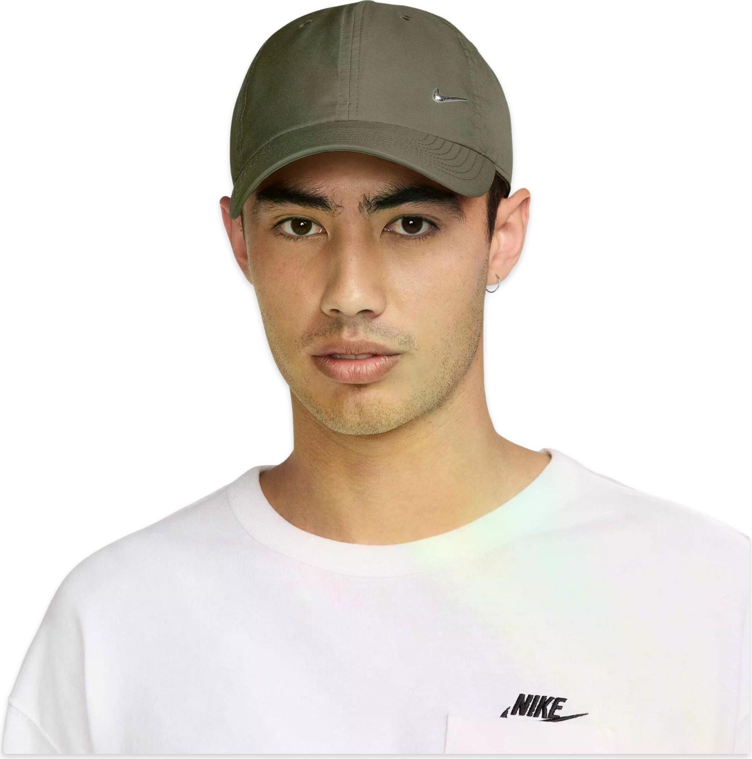 Nike FB5372 Dri-Fit Club Unstructured Metal Swoosh Cap Haki Unisex Şapka