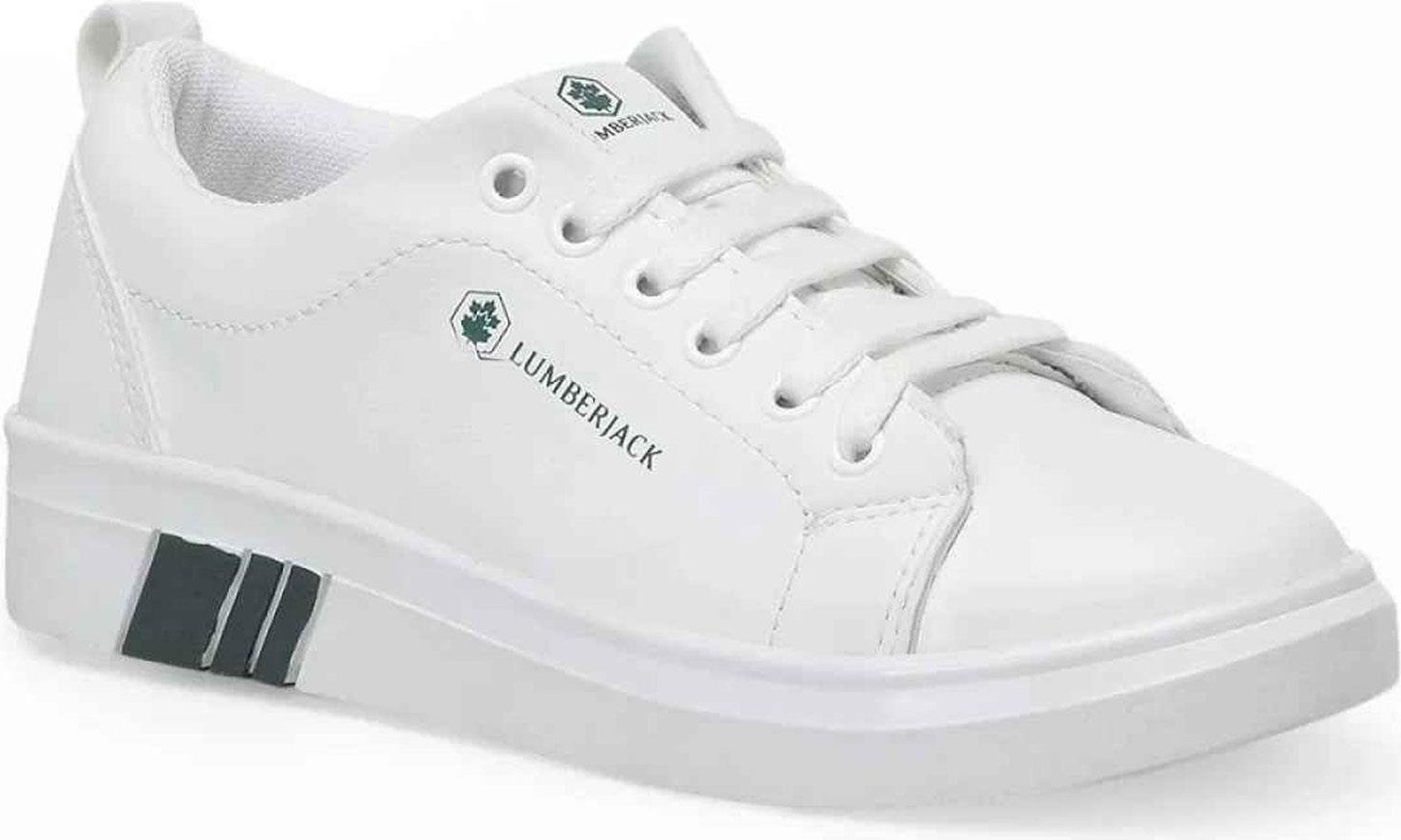 Lumberjack Kadın Sneaker Düz Tabanlı Beyaz Suni Deri Bağcıklı Ayakkabı görsel 2