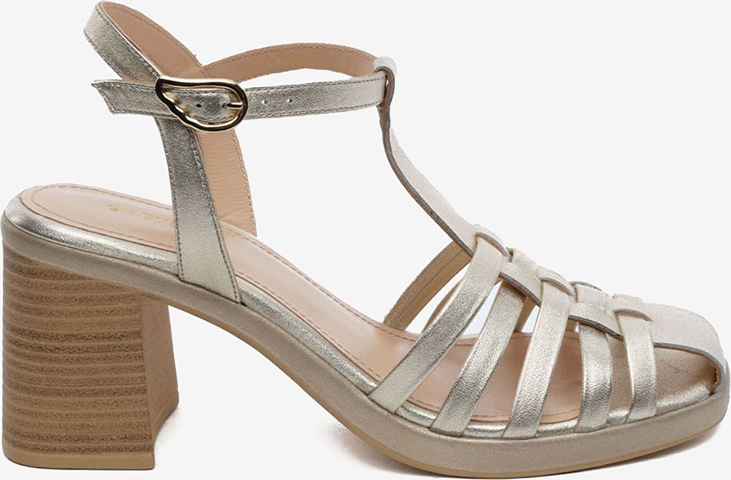 Greyder Kadın Altın Hakiki Deri Topuklu Sandalet 5Y2WS59246