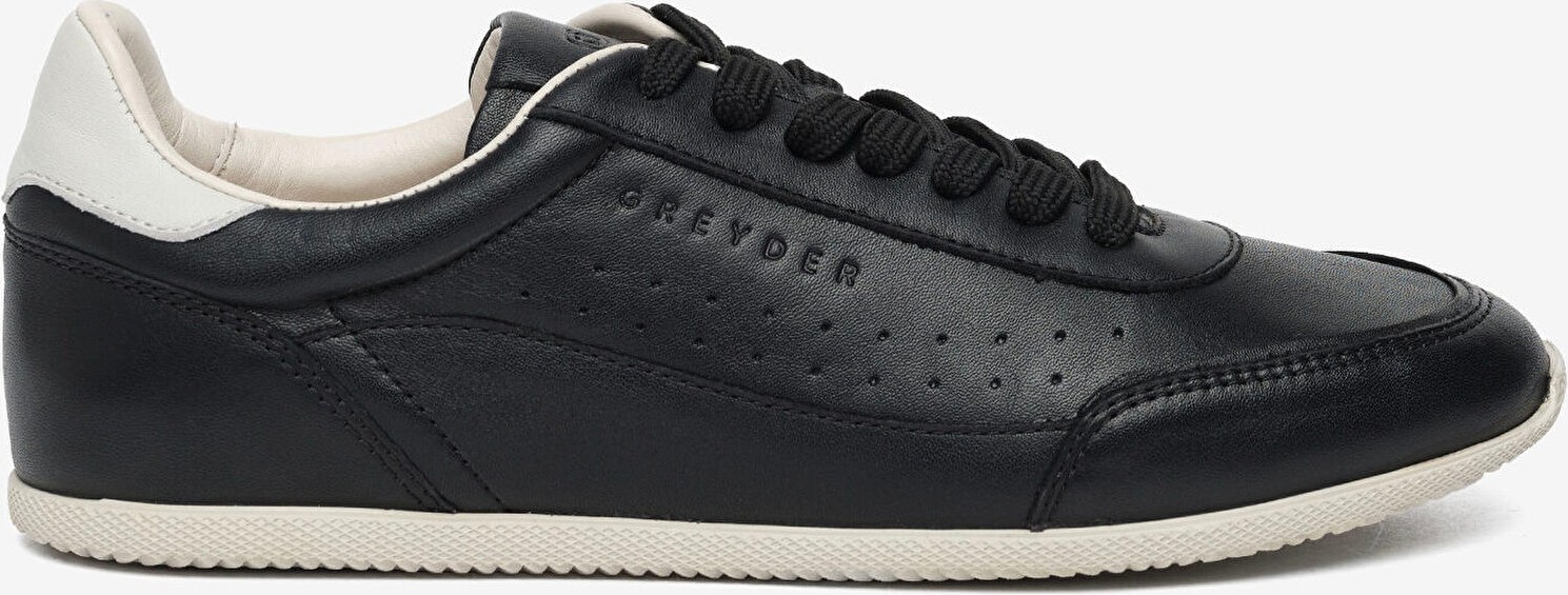 Greyder Kadın Siyah Hakiki Deri Sneaker Ayakkabı 6Y2UA35610