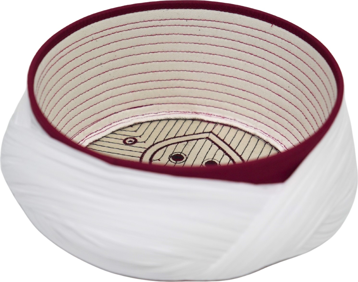 Sarıkhane Talebe Sarığı-Beyaz Kumaş-Bordo Takke-Çapraz Sarım-Nâli Şerif-7 Metre görsel 5
