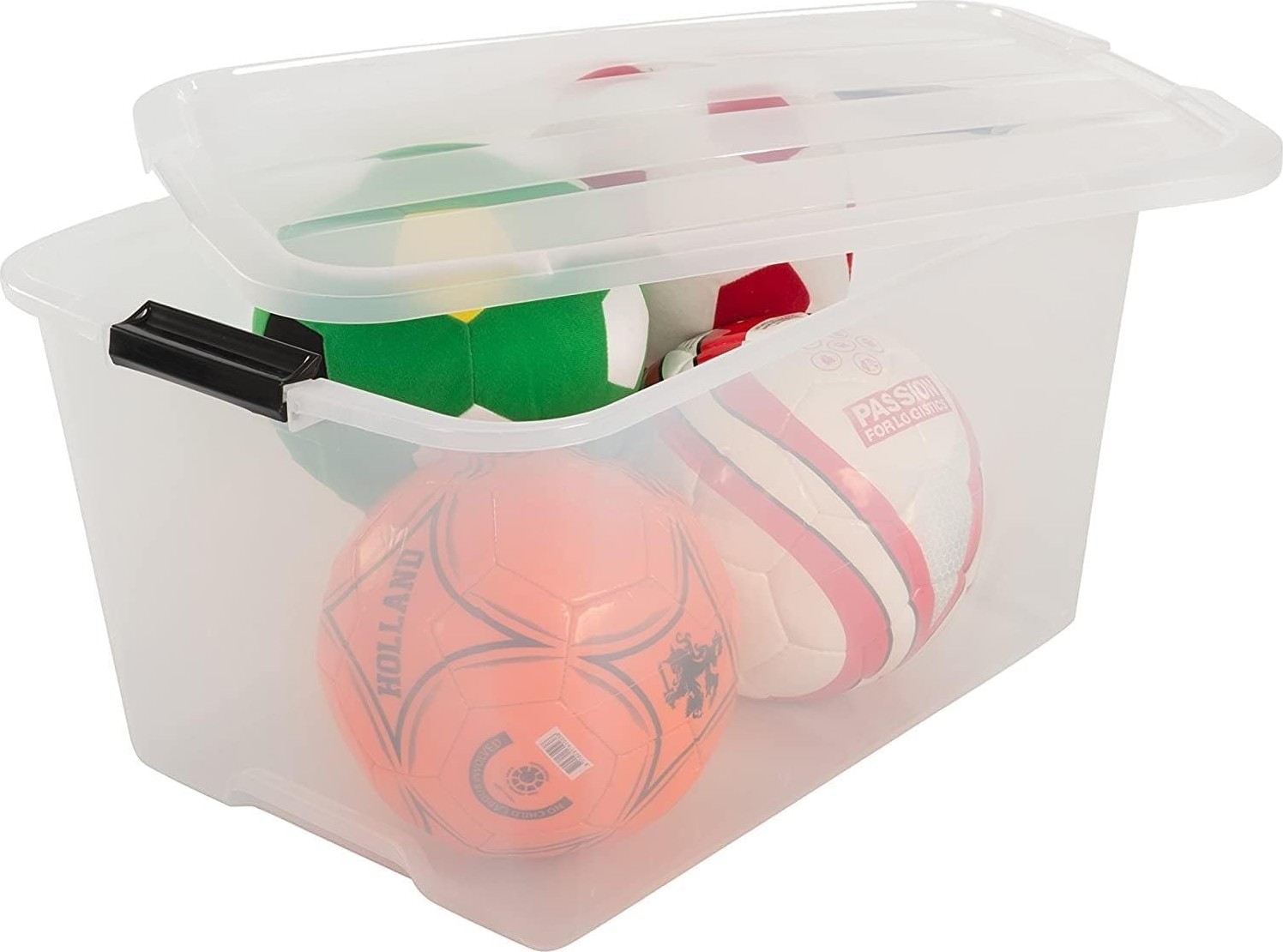OEM Kapaklı Plastik Saklama Kutuları, 45L, 2'li Set, Şeffaf görsel 2