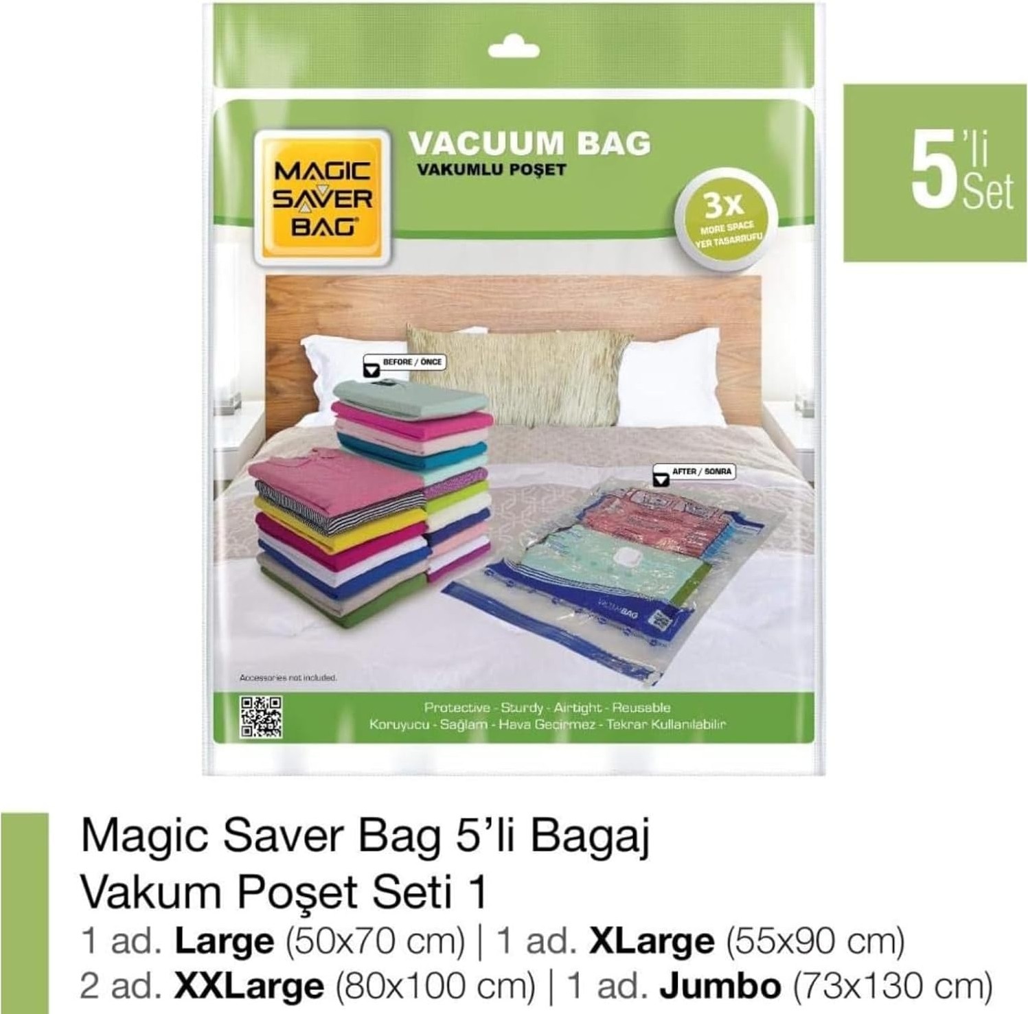 OEM 5li Vakumlu Poşet Seti 1 görsel 2