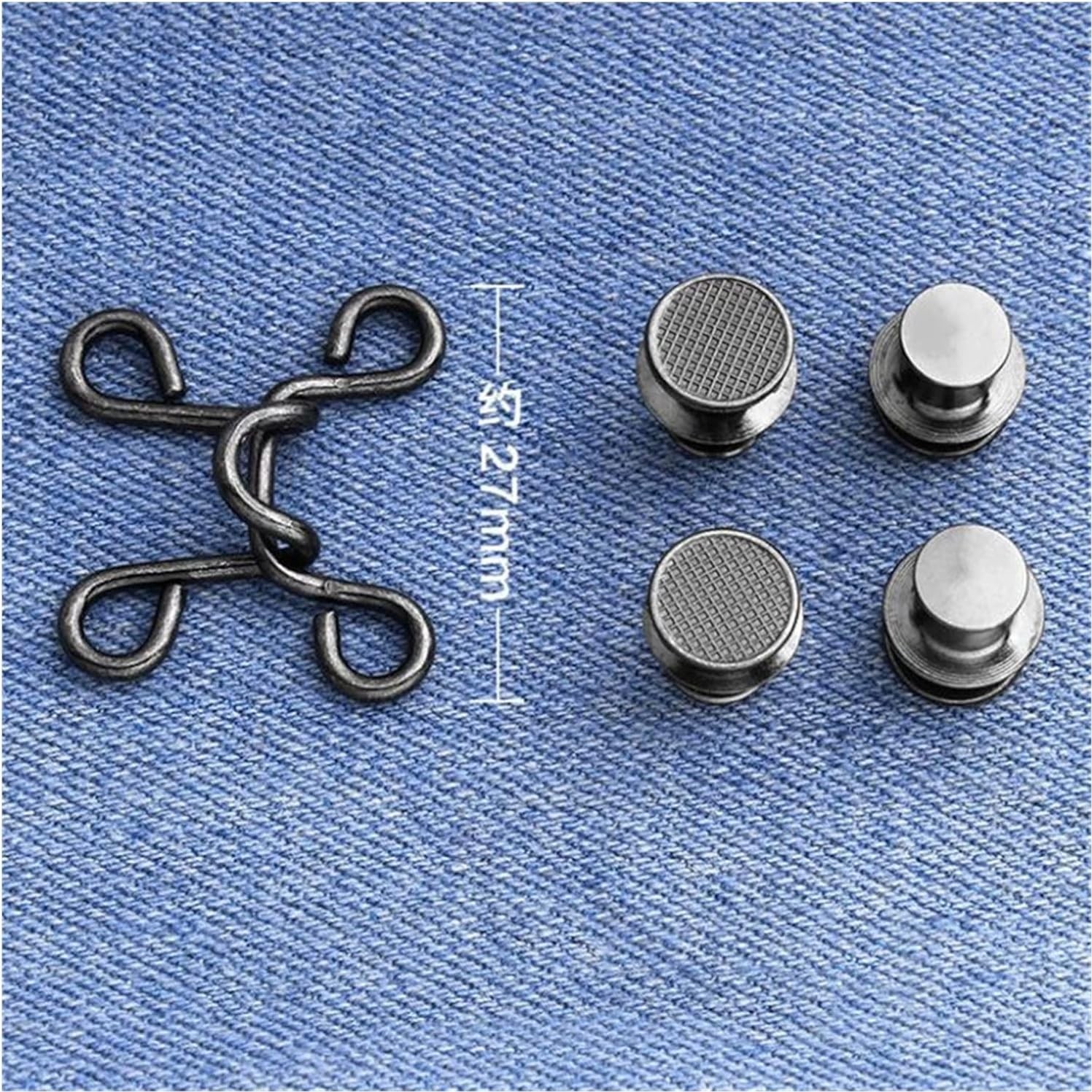 SPELT Pantolon Elbise Daraltıcı Iğne Dikişsiz Bel Daraltma Klipsi Aparatı Kemer Metal Sade Koyu Gri görsel 6